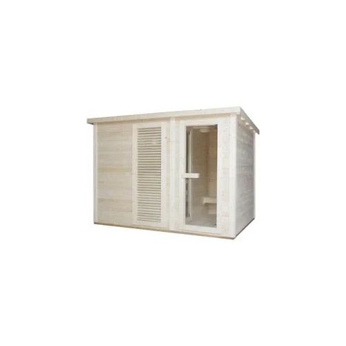 Sauna SANOTECHNIK "»VAASA« Außensauna", braun (holz), Saunaofen, 8 kW, Saunen, geeignet für 5 Personen, Fichetnholz