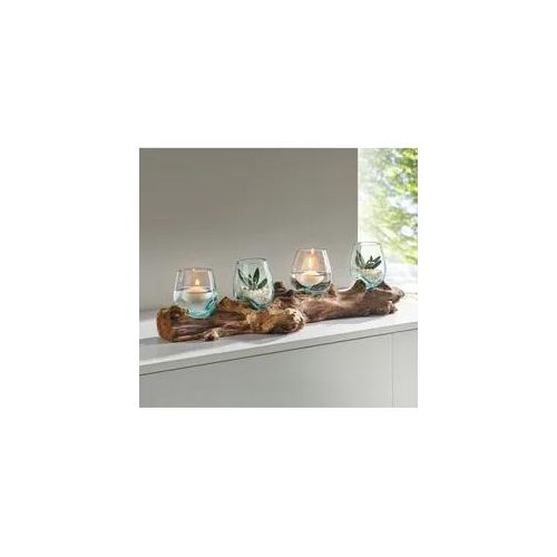 Kerzenhalter HEINE HOME, beige (natur), B:60cm H:16cm T:15cm, Kerzenhalter, Kerzenhalter