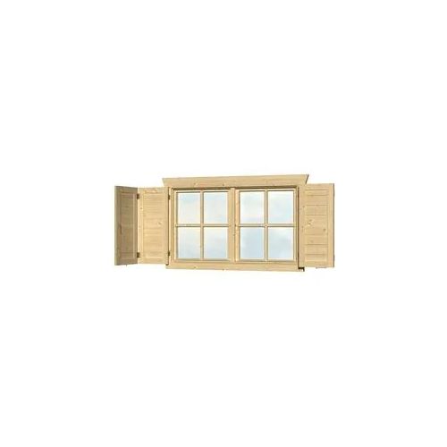 Fensterladen SKANHOLZ, beige (natur), Massivholz, Fensterläden