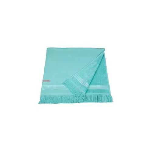 Hamamtuch ROSS "Hamam", blau (lagune), B:90cm L:180cm, Hamam Frottier, Hamam Frottier, Handtücher, idealer Begleiter für Strand, Sauna oder Wellnessbereich