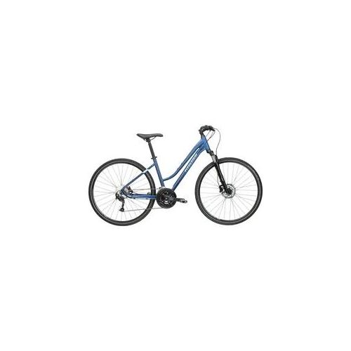 Crossrad KROSS "KROSS Crossbike Evado 6.0 28" blau 27 Gänge" Gr. 48, blau (blau, schwarz), Fahrräder, Damen, 48cm, 28 Zoll (71,12cm) hinten: 28 Zoll (71,12cm)