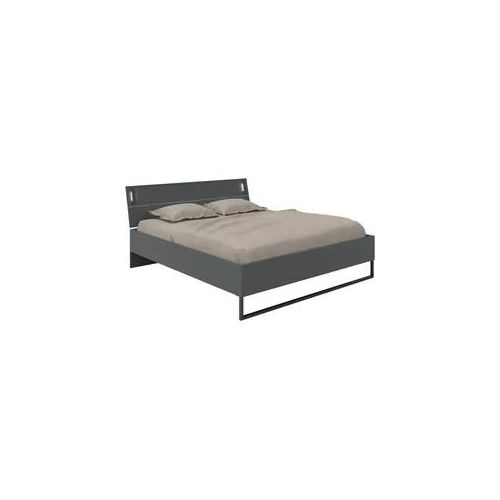 Futonbett WIMEX "Tilburg in verschiedenen Breiten erhältlich, inkl. LED Beleuchtung", schwarz (grafit, absetzung schwarz, grafit, absetzung schwarz, grafit, absetzung schwarz), B:188cm H:93cm L:210cm, Betten, Futonbett, Bett mit Metallkufe