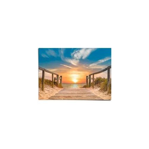 Poster REINDERS "Sonnenuntergang am Strand", blau (farbe bild(er): blau), B:140cm H:100cm T:0,1cm, Papier, Bilder, Poster