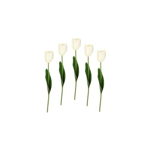 Kunstblume I.GE.A. "Real Touch Tulpen", weiß, B:4cm H:67cm L:4cm, Kunstpflanzen, 5er Set künstliche Tulpenknospen, Kunstblumen, Stielblume