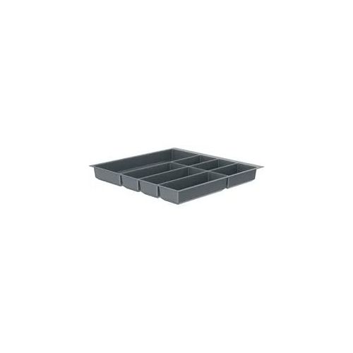 Besteckeinsatz SCHÜTTE "Move", grau, B:49,2cm H:2,5cm T:47,3cm, Kunststoff, Schubladeneinsätze, Besteckeinsatz, 492 x 473 mm, für Korpusbreite 60 cm, Silber