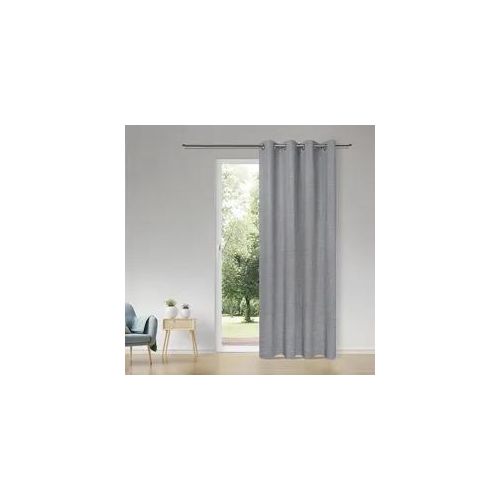 Vorhang GERSTER "Garrit" Gr. 1, grau (hellgrau), B:140cm H:245cm, Polyester, Gardinen, SB-Ösenschal "Garrit"