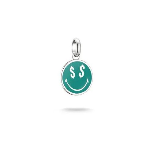 Charm-Einhänger THOMAS SABO "SMILEYWORLDDollars Charm - Connect", silber (silberfarben, grün), Charms, Damen, Silber 925 (recycelt)