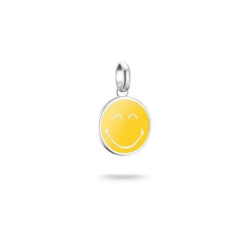 Charm-Einhänger THOMAS SABO "SMILEYWORLDCalm Charm - Connect", silberfarben, gelb, Charms, Damen, Silber 925 (recycelt)