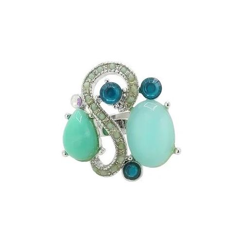 Fingerring "Sissi", grün, COLLEZIONE ALESSANDRO, Fingerringe, Damen, Messing, Fingerring