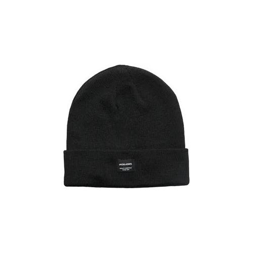 Beanie JACK & JONES "JACDNA BEANIE NOOS", Herren, schwarz, Strick, Materialmix, unifarben, Mützen Beanie