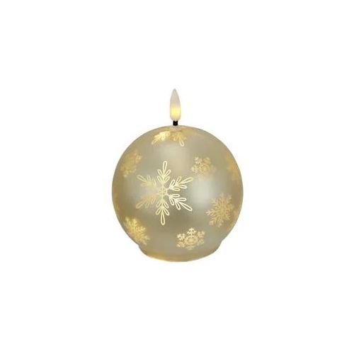 LED-Kerze I.GE.A. "Kugel-Kerze A", gold, B:10cm H:12cm, Glas, Kerzen, LED-Kerze, aus Glas batteriebetrieben mit Timer Adventskranz Adventskerzen