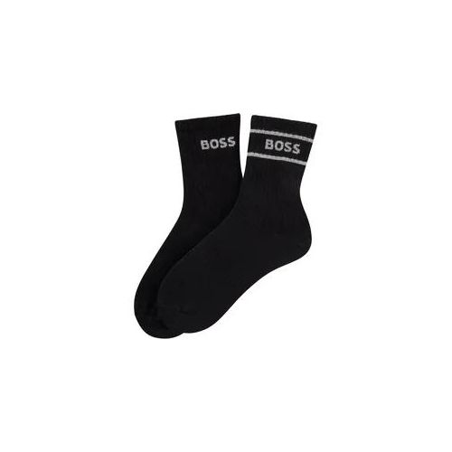 Socken BOSS, Damen, Gr. 36-42, schwarz 001, Baumwollmischung, elastisch, Socken Socken, sportiv, mit dezentem Locke, Fersen- und Zehenpartie verstärkt