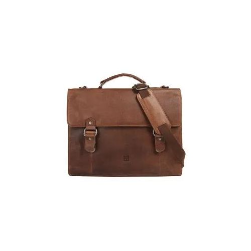 Aktentasche BODENSCHATZ, Gr. B/H/T: 40cm x 31cm x 7cm onesize, cognac, Leder, vintage, Taschen, echt Leder