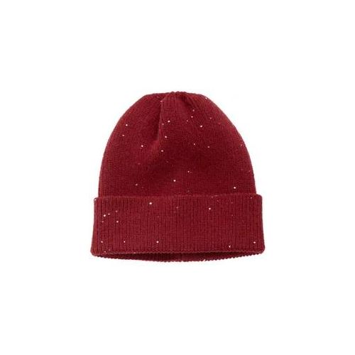 Strickmütze LASCANA, Damen, blau (rot), Kunstfaser, leicht glänzend, unifarben, Mützen Strickmütze, Beanie, Wintermütze, Wollmütze, Mütze mit Umschlag