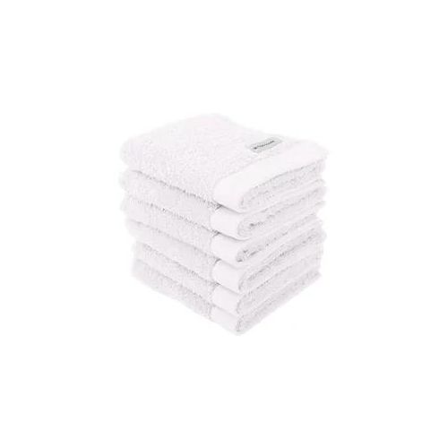 Gästehandtuch TOM TAILOR "Gästetuch Color Bath Guest Towel 6er Pack" Gr. S, weiß, B:30cm, Obermaterial: 100% Baumwolle CO., Handtücher