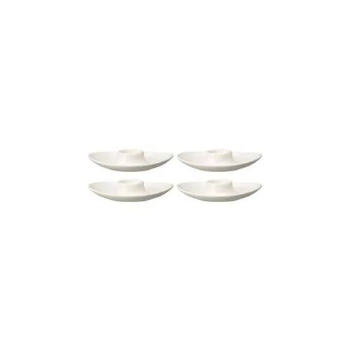 Eierbecher VILLEROY & BOCH "Eierbecher For Me 14.8 x 11.5 cm 4er Set weiß", weiß, Porzellan, Eierbecher