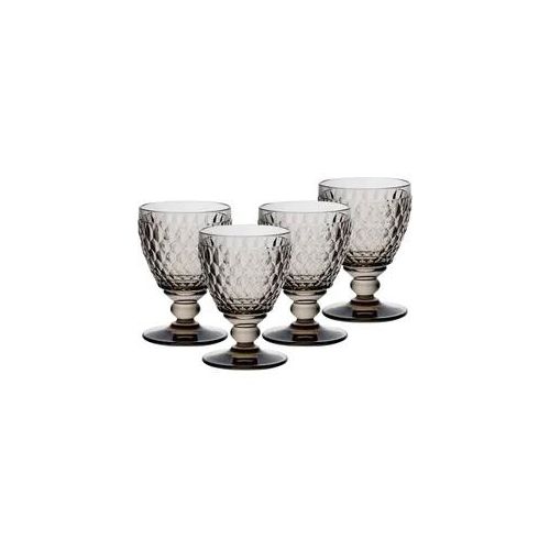 Weißweinglas VILLEROY & BOCH "Weißweingläser Boston Coloured 230 ml 4er Set", grau (smoke), Glas, Trinkgefäße, Weißweinglas