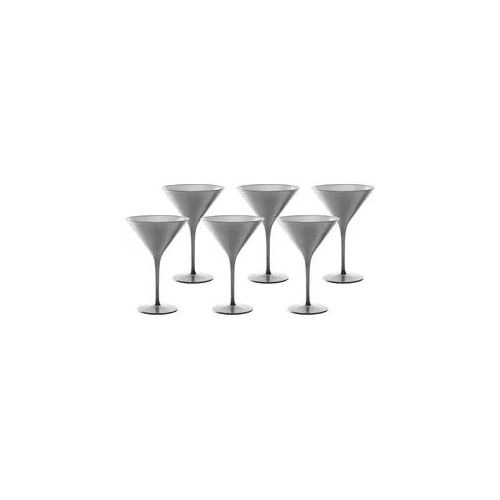 Cocktailglas STÖLZLE "Cocktailschalen Elements 240 ml 6er Set", silber, Glas, Trinkgefäße, Cocktailglas