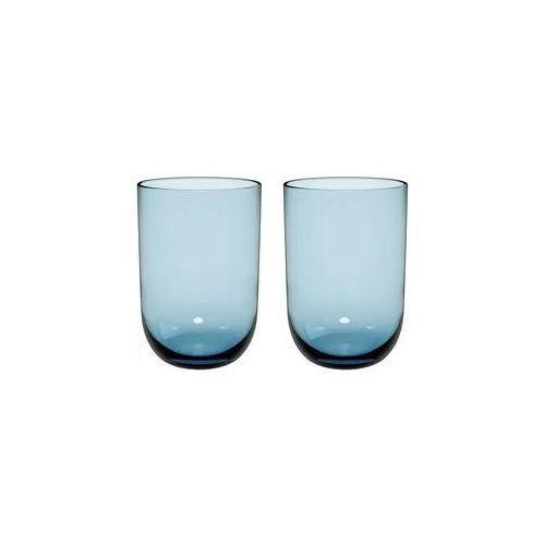 Longdrinkglas "Longdrinkbecher Like Glass 385 ml 2er Set", blau (ice), 2 tlg., Glas, LIKE. BY VILLEROY & BOCH, Trinkgefäße