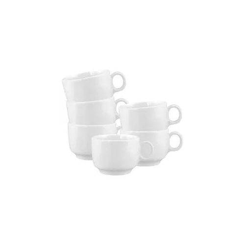 Tasse SELTMANN WEIDEN "Kaffeetassen Sento Home 210 ml 6er Set weiß", weiß, B:8,4cm H:6,2cm Ø:8,4cm, Porzellan, Trinkgefäße, Tasse, Spülmaschinengeeignet, Mikrowellengeeignet, Ofenfest, Salamandergeeignet, Kühlschrankgeeignet, Gefrierschrankgeeignet