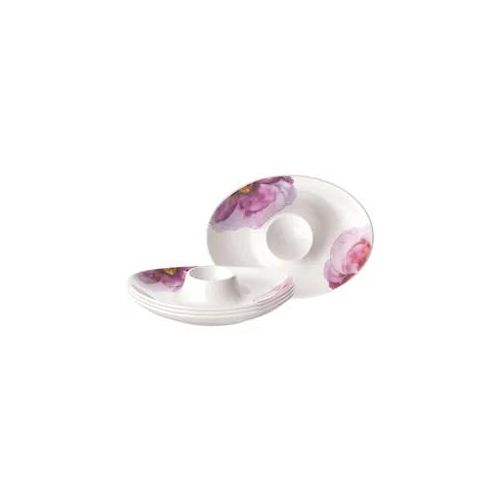 Eierbecher VILLEROY & BOCH "Eierbecher Rose Garden 4er Set bunt", bunt, Porzellan, Eierbecher