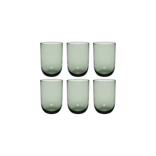 Longdrinkglas "Longdrinkbecher Like Glass 385 ml 6er Set", grün (sage), 6 tlg., Glas, LIKE. BY VILLEROY & BOCH, Trinkgefäße