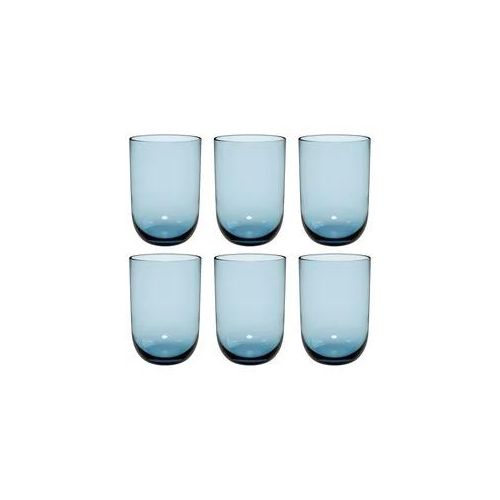 Longdrinkglas "Longdrinkbecher Like Glass 385 ml 6er Set", blau (ice), 6 tlg., Glas, LIKE. BY VILLEROY & BOCH, Trinkgefäße