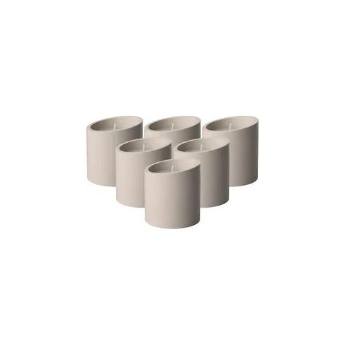 Duftkerze VILLEROY & BOCH "Duftkerzen Energy New Moon Home ø 8,6 x 9,1 cm 6er Set beige", beige, 6 tlg., Kerzen