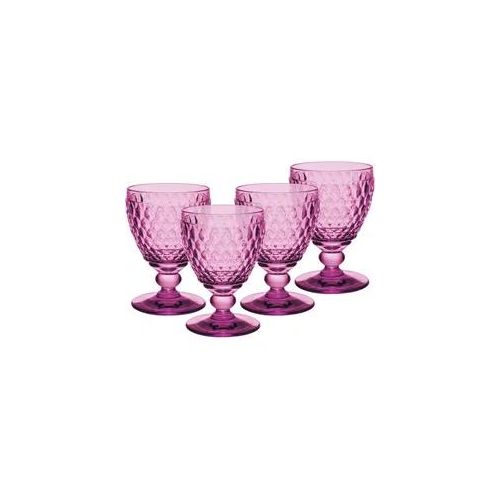 Weißweinglas VILLEROY & BOCH "Weißweingläser Boston Coloured 230 ml 4er Set", pink (berry), Glas, Trinkgefäße, Weißweinglas