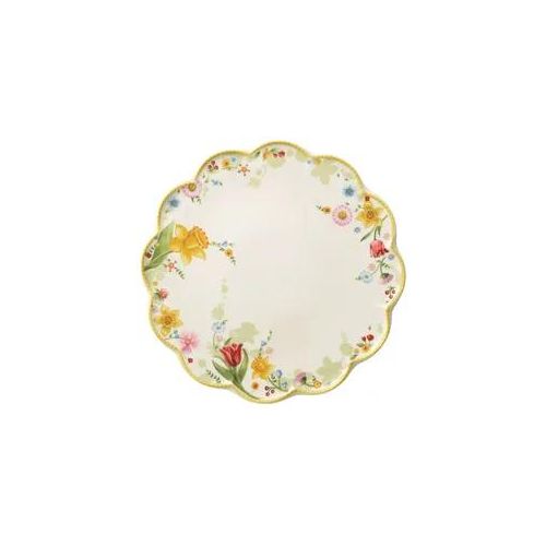 Tortenplatte VILLEROY & BOCH "Tortenplatte Spring Awakening ø 32,6 cm bunt", bunt, Porzellan, Servierplatten, Tortenplatte