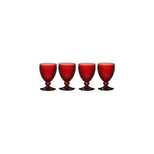 Rotweinglas VILLEROY & BOCH "Rotweingläser Boston Coloured 310 ml 4er Set", rot, Glas, Trinkgefäße, Rotweinglas