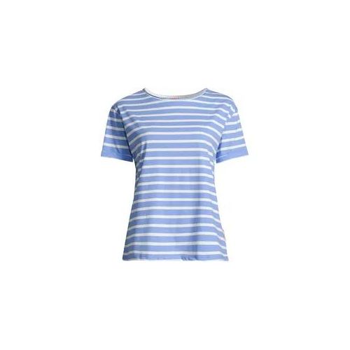 T-Shirt SALZHAUT "Shirt OPDEELEN", Damen, Gr. S, blau (sanftes weiß, sky), Obermaterial: 50% Baumwolle CO. 50% Polyester PES., Shirts T-Shirt