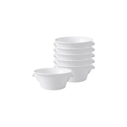 Tasse VILLEROY & BOCH "Suppentassen Cellini 400 ml 6er Set weiß", weiß, Porzellan, Trinkgefäße, Tasse