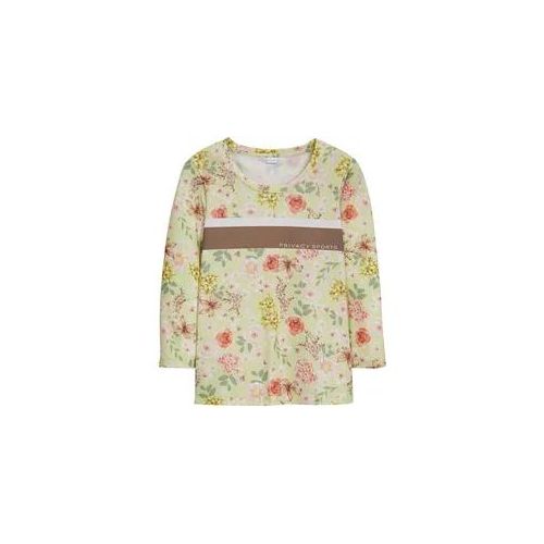 Kurzarmshirt MADELEINE "Shirt Shirt mit floralem Print und 3/4-Arm", Damen, Gr. 40, gelb (zitronensorbet, multicolor), Obermaterial: 95% Polyester PES. 5% Elasthan EL., Modern, Shirts
