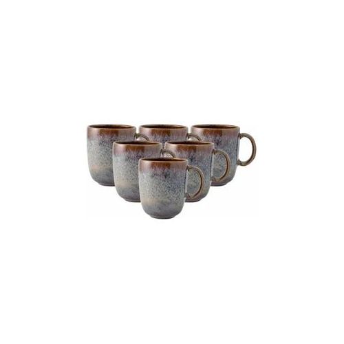 Becher "Becher mit Henkel Lave 400 ml 6er Set", beige, 6 tlg., Steingut, LIKE. BY VILLEROY & BOCH, Trinkgefäße, Becher