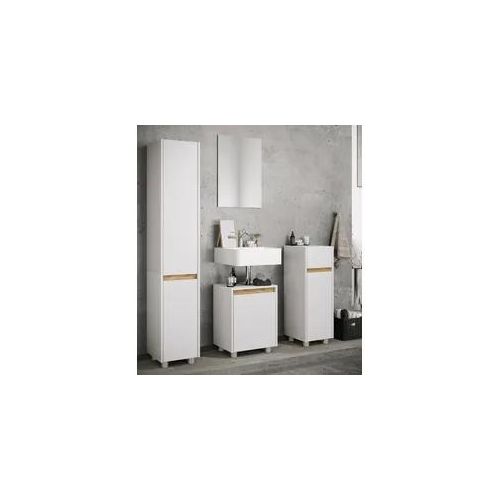 Midischrank VCM "Midischrank mit Schublade Drehtür Cosila 85x30x32", braun (anthrazit, honig, eiche), B:30cm T:32cm, Obermaterial: 100% Holz Wood., Schränke, Midischrank