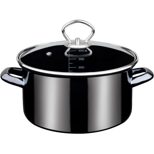 Bratentopf GSW "Profi-Black-Star", schwarz, H:10,5cm Ø:20cm, Töpfe, Bratentopf, Induktion