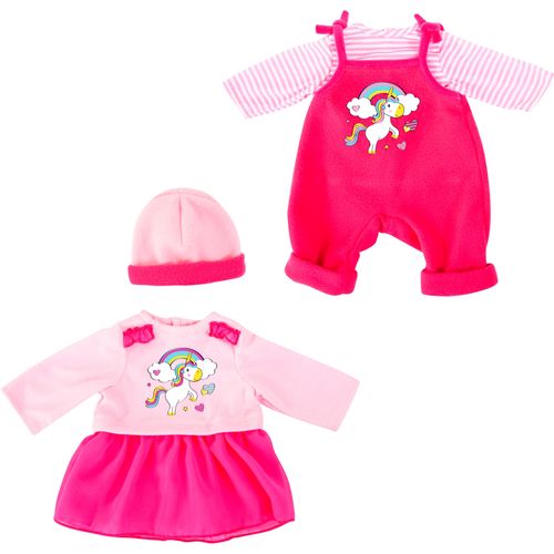 Puppenkleidung BAYER "Latzhose/Kleid 42-46", pink (pink, rosa), Puppenkleidung, Kinder