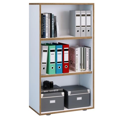 Bücherregal VCM "Holz Büro Regal Bücher Ordner Aktenregal Salia 3f", weiß, B:60cm T:33cm, Regale, Bücherregal