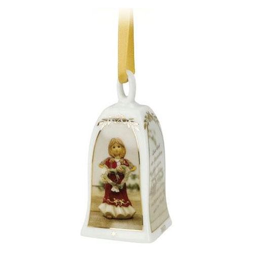 Weihnachtsfigur GOEBEL "Glocke - Jahresglocke 2023, Höhe ca. 7 cm", bunt, B:7cm H:7cm T:7cm, Porzellan, Dekofiguren, Weihnachtsfigur, Sammlerfigur, Weihnachtsdeko, Dekofigur aus Porzellan