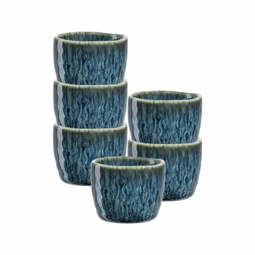 Eierbecher LEONARDO "Eierbecher Matera ø 5,2 cm 6er Set", blau, Keramik, Eierbecher