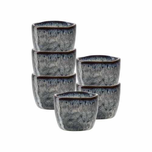 Eierbecher LEONARDO "Eierbecher Matera ø 5,2 cm 6er Set", grau (anthrazit), Keramik, Eierbecher