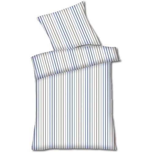 Bettwäsche DYCKHOFF "Stefanie", blau, B/L: 135cm x 200cm, 1 Stk., 1 Stk., Frottee, B/L: 80cm x 80cm, 2 Stk., Frottee, Obermaterial: 75% Baumwolle, 25% Polyester, Bettwäsche, Bettwäsche, aus Weichfrottier