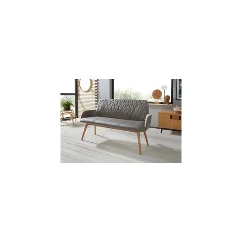 Sitzbank OTTO HOME "Brest", grau (grau, natur), B:160cm H:88cm T:60cm, Sitzbänke, Essbank Polsterbank Sitzbank, Schuhbank, Garderobenbank, Bank Breite 160 cm