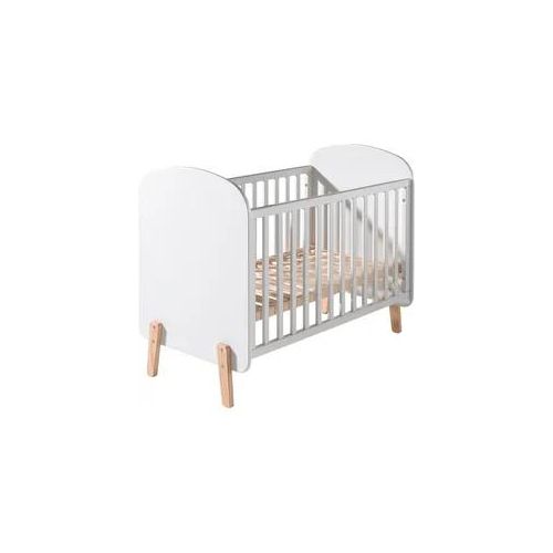 Babybett VIPACK, weiß, B:129cm H:94cm T:68cm, Holzwerkstoff, Babybetten, Babybett, Babybett mit Liegefläche 60 x 120 cm weiß lackiert