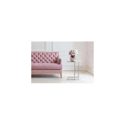 Beistelltisch KAYOOM "Sita, Minimalistischer Stil, Gefertigt aus 100 % Edelstahl", silber, B:40cm H:60cm T:30cm, 100% Edelstahl, Tische, Beistelltisch, Minimalistischer Beistellisch in C-Form aus Edelstahl