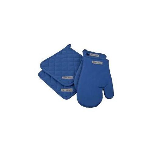 Topflappen ROSS "Exclusiv", blau, 100% Baumwolle, Topflappen, 2x Topflappen und 2x Grillhandschuh, 100% Baumwolle
