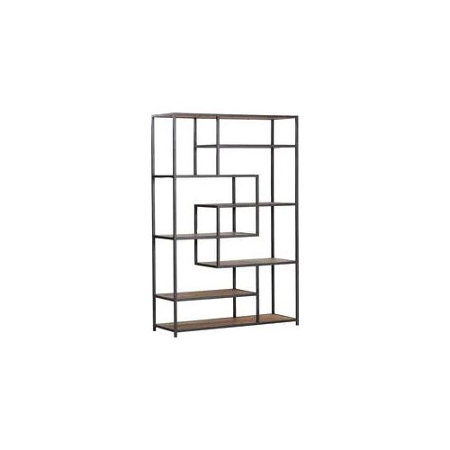 Standregal GUTMANN FACTORY, braun, B:120cm H:180cm T:40cm, Massivholz, Regale, Standregal, Unregelmäßigkeit in Verarbeitung machen das Möbelstück zu einem Unikat