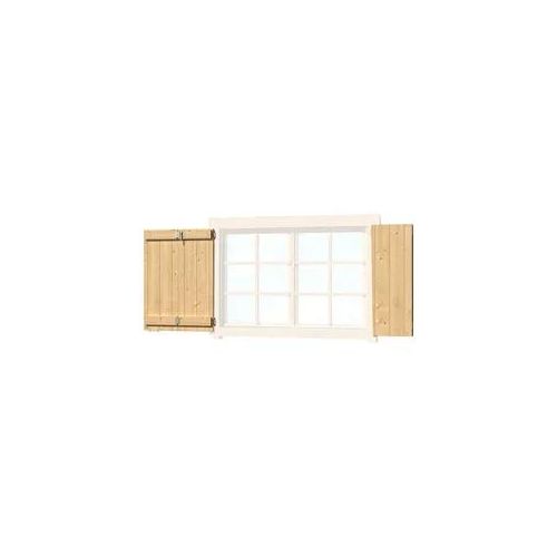 Fensterladen LASITA MAJA, beige (natur), B:129cm H:88cm T:3cm, Massivholz, Fensterläden