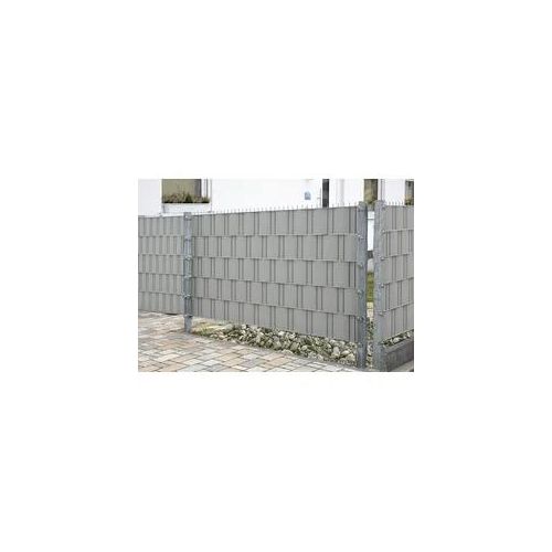 Sichtschutzstreifen GARDEN 'N' MORE "Fertigstreifen", silber, H:19cm, Kunststoff, Zaunelemente, 5 Sichtschutzstreifen, 2,01 m lang, 19 cm hoch